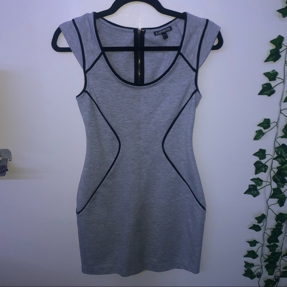 Women’s Express Grey & Black Body-con Dress Size 0 - Picture 11 of 11